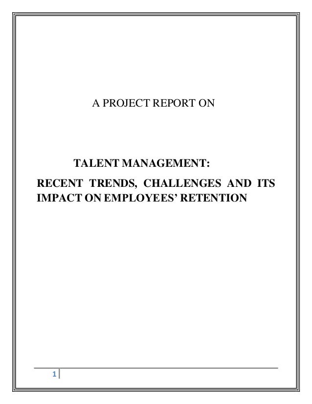 Dissertation report on talent management