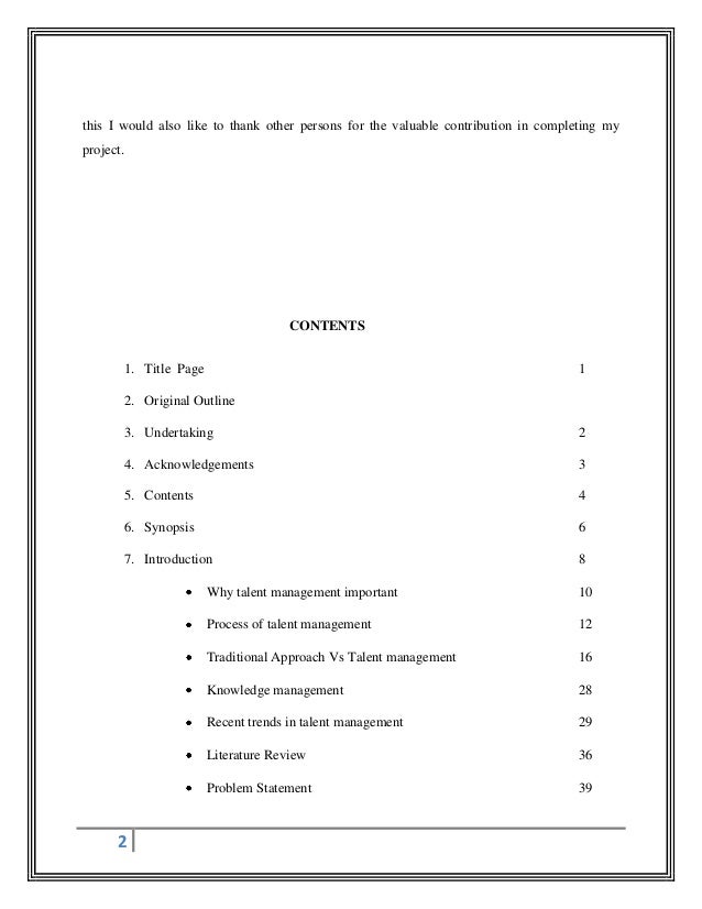 Dissertation report on talent management