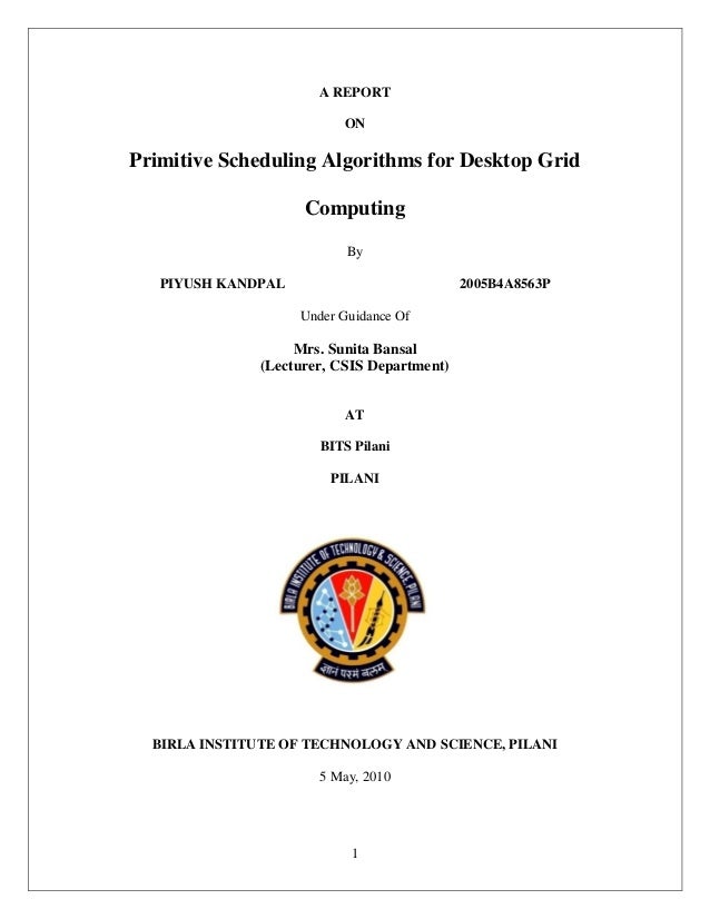 Desktop Grid Scheduling - 