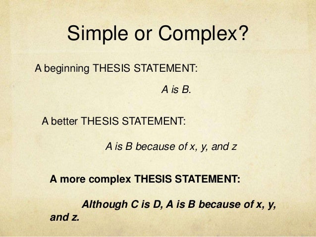 how to make a thesis statement complex