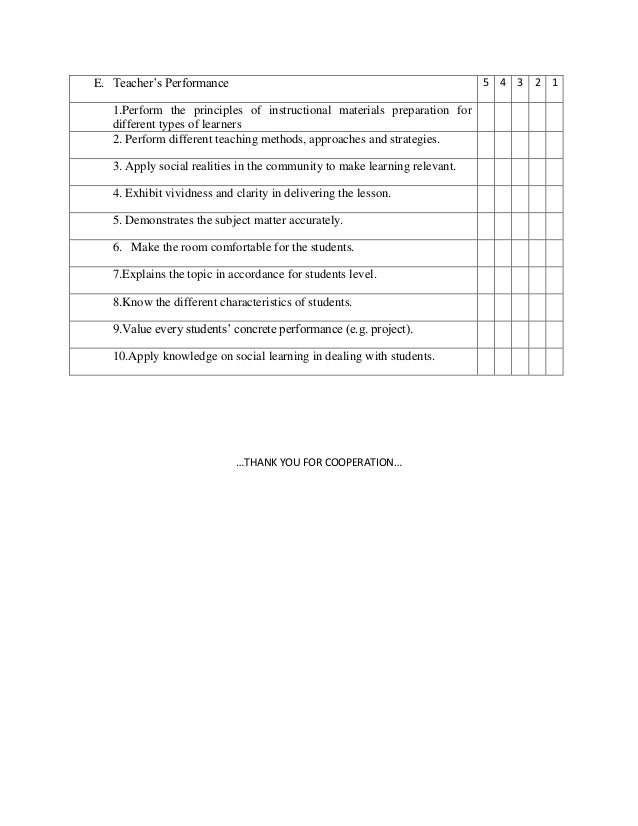Thesis on teacher appraisal