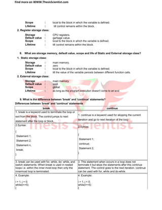 Latest C Interview Questions And Answers