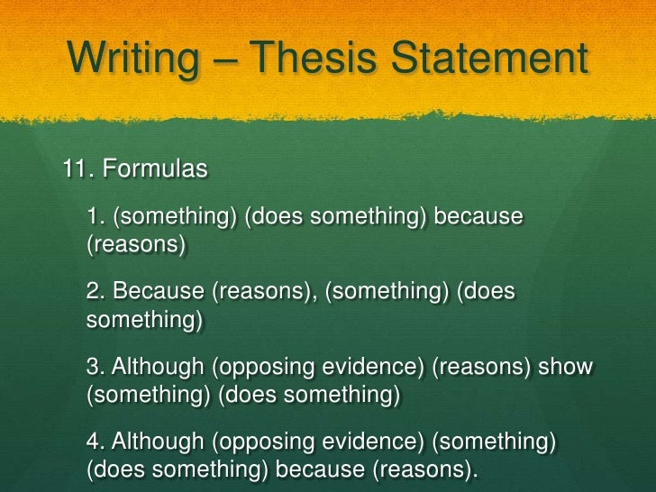 Thesis statement formula