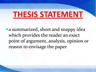 thesis sentence meaning