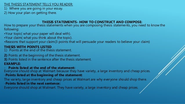 A good thesis statement should include what kind of language picture