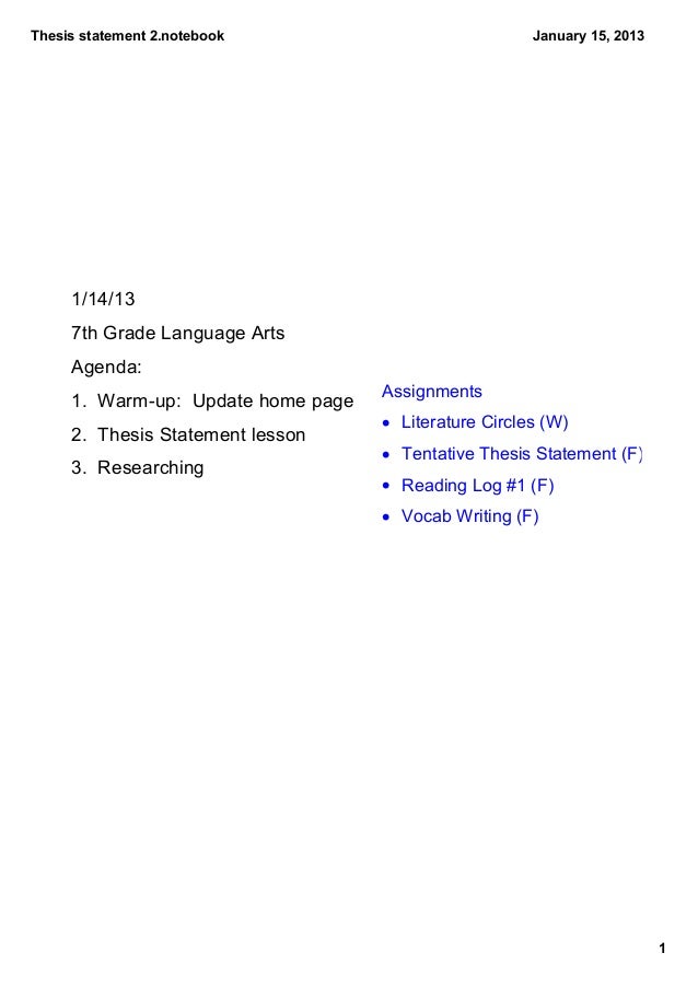 how to write thesis statement 7th grade
