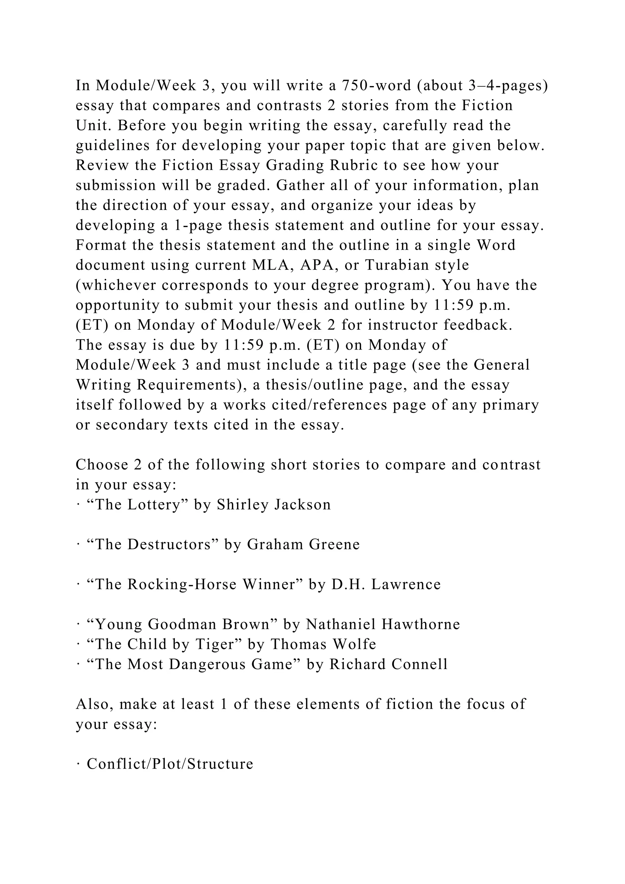 Thesis Statement Event though both The Rocking-Horse Winner” and.docx