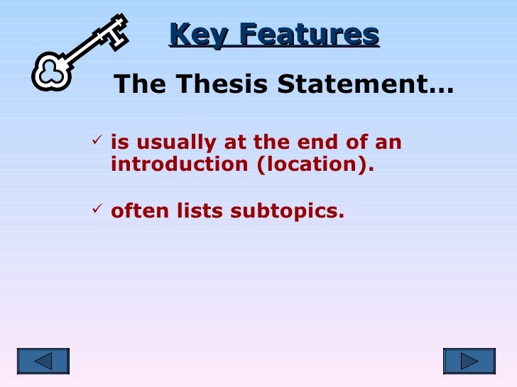 Where to find a thesis statement