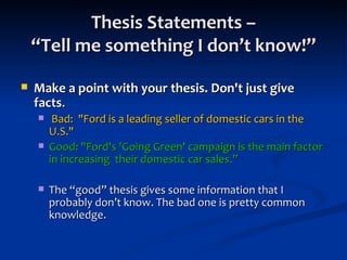 Thesis statements