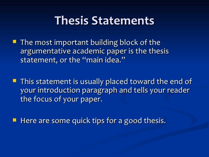 building thesis statement