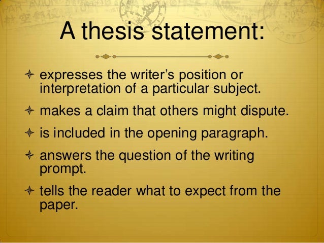 how to write a good thesis statement middle school