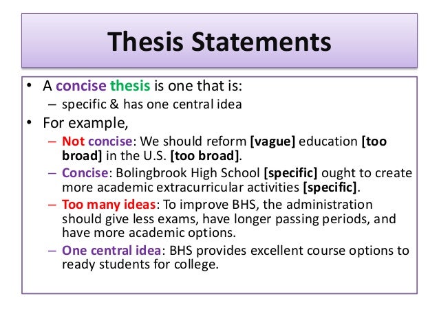 thesis statement is concise