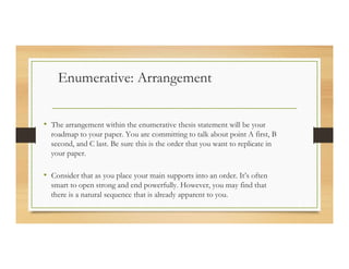 Thesis Statement Construction | PDF