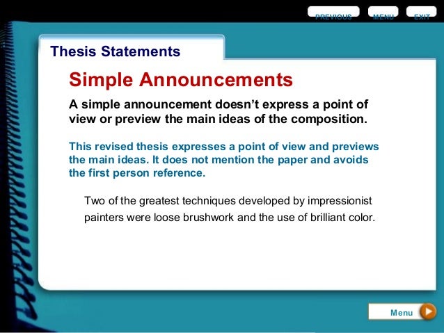 Perbedaan Thesis Statement Dan Main Idea Thesis Ideas