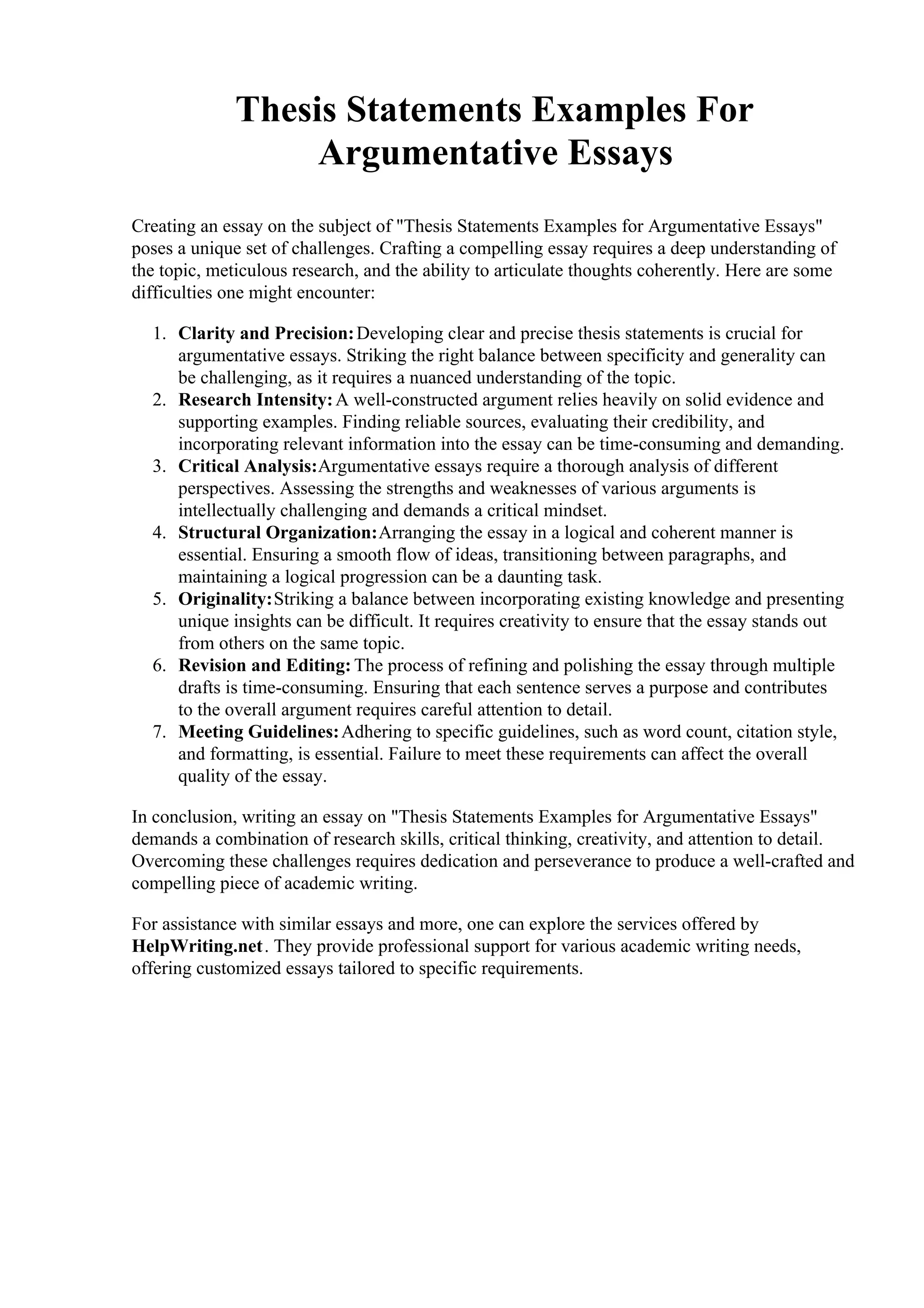 Thesis Statements Examples For Argumentative Essays.pdf