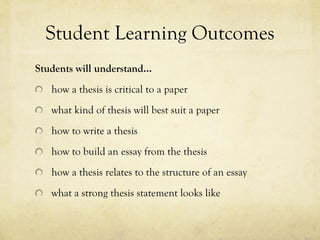 Thesis statements | PPT