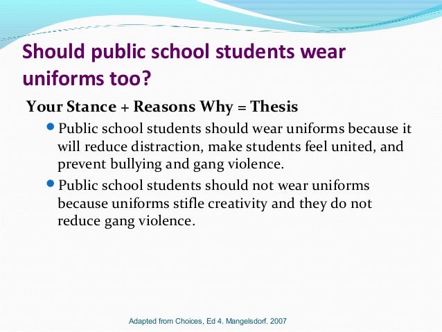 thesis statement about school uniforms