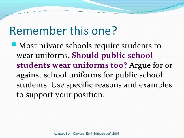 thesis statement about school uniforms