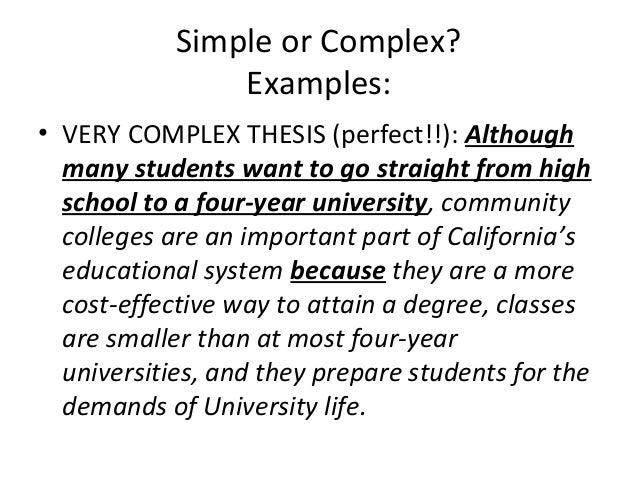 complex split thesis example