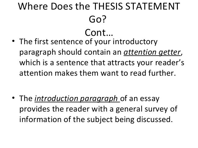 First sentence thesis statement