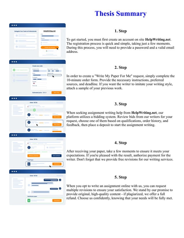 Thesis Summary. Online assignment writing service. | PDF