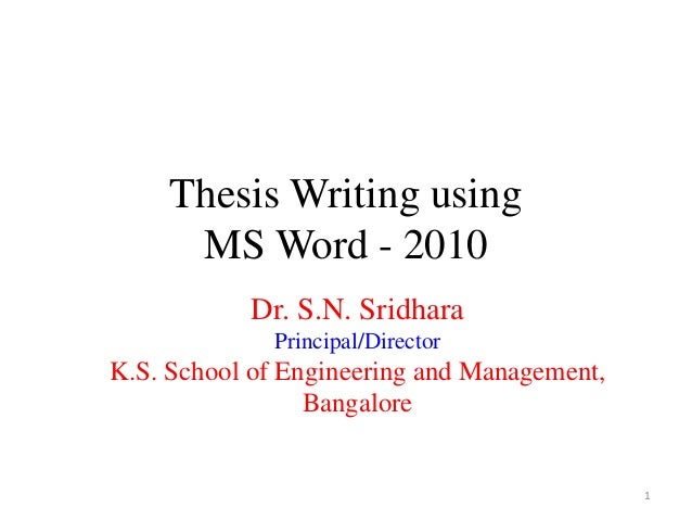 Writing your dissertation with microsoft word