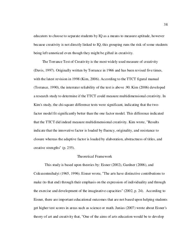 Research thesis on creativity
