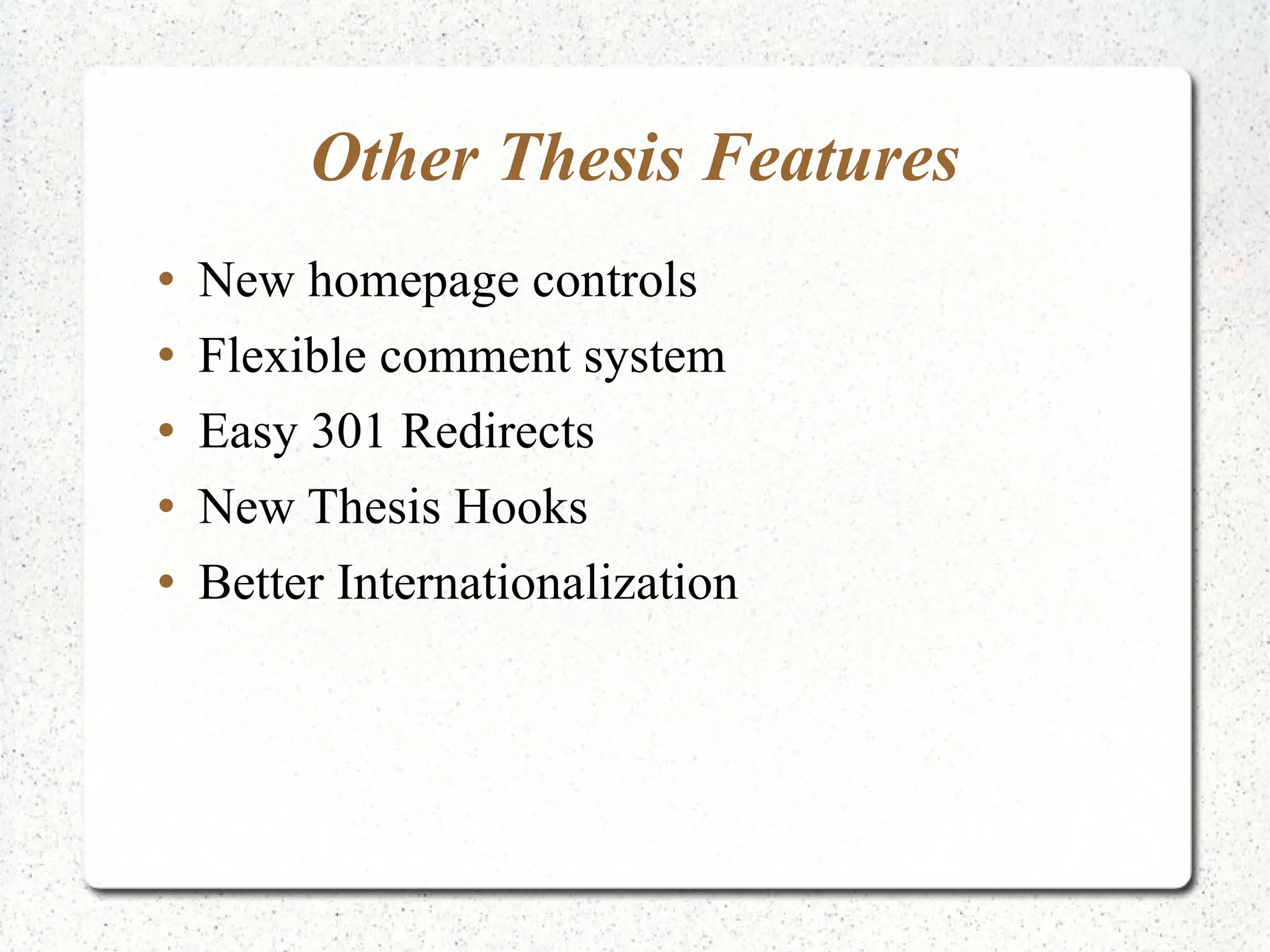 Options Page Save and Restore Thesis Options 