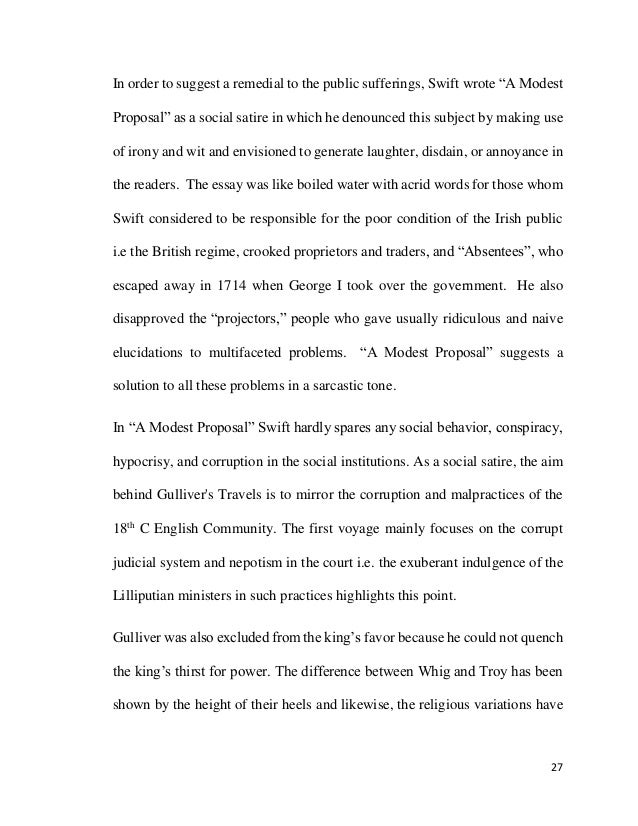 a modest proposal ideas for essays