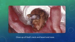 Close up of God's neck and beard and nose.
 