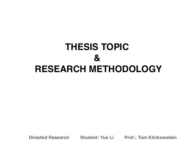 Topic of thesis research