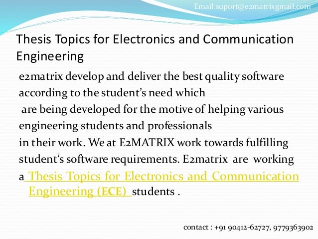 thesis topics electronics and communication engineering