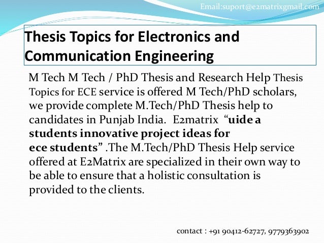 thesis topics electronics and communication engineering