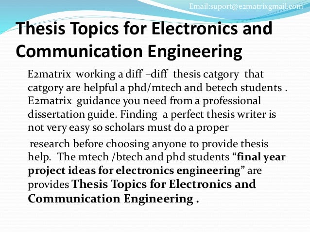 Phd thesis in electronics engineering