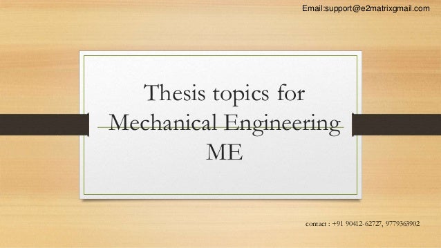 mechanical engineering dissertation ideas