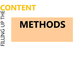 FILLINGUPTHE
CONTENT
METHODS
 