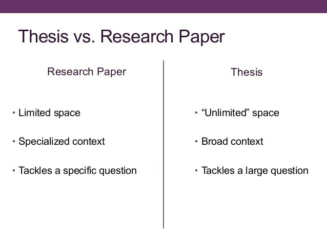 Dissertation vs research paper