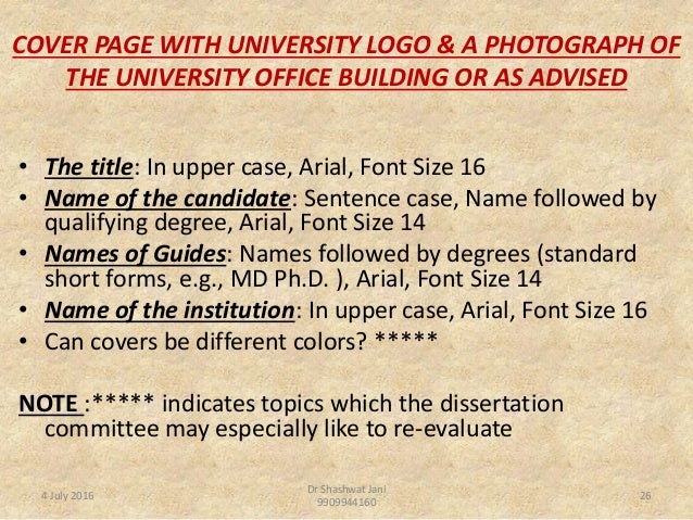 Standard font size for thesis