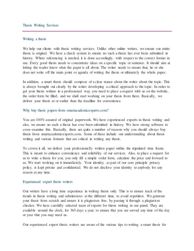 Original thesis writing services Original thesis writing services