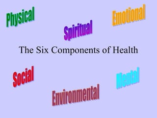 The Six Components of Health
 