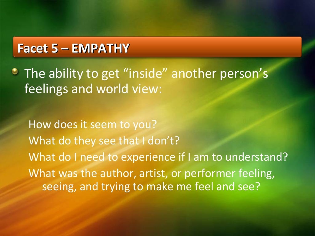 The six facets of understanding