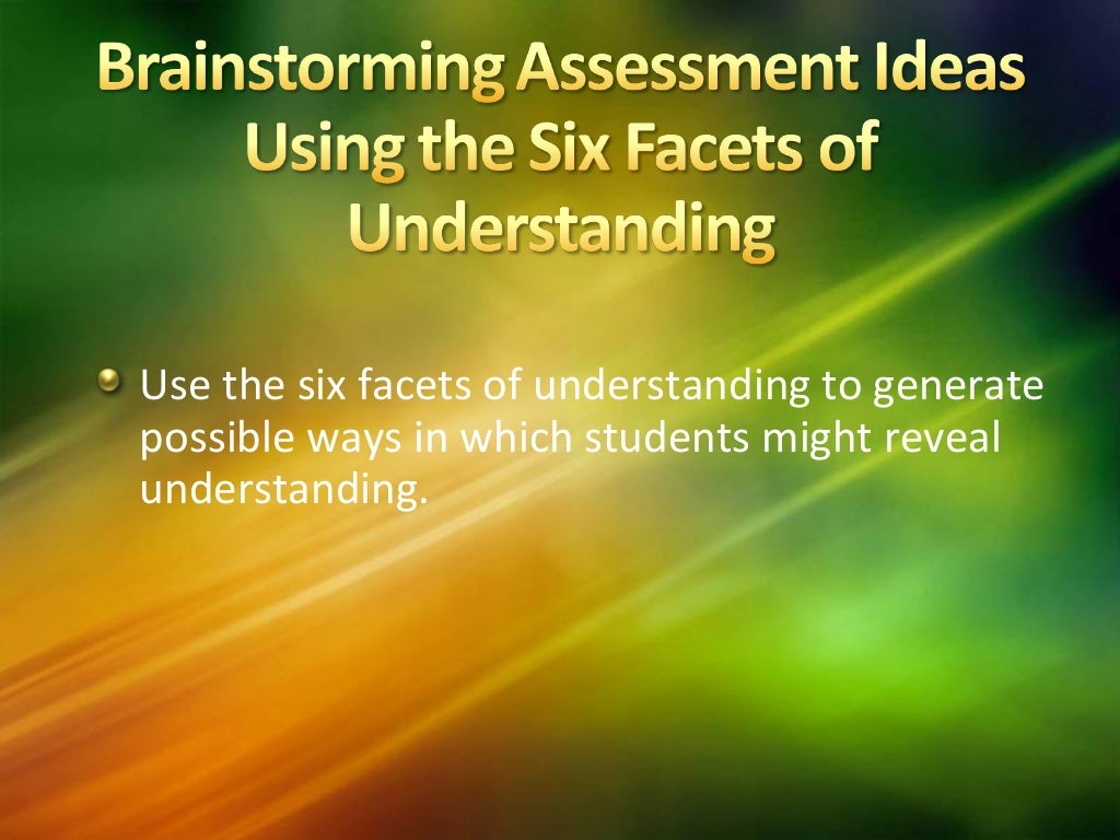 The six facets of understanding