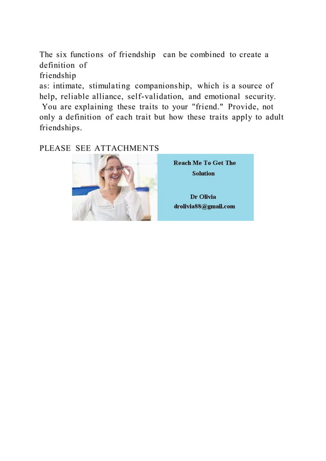 The six functions of friendship can be combined to create a definit PDF