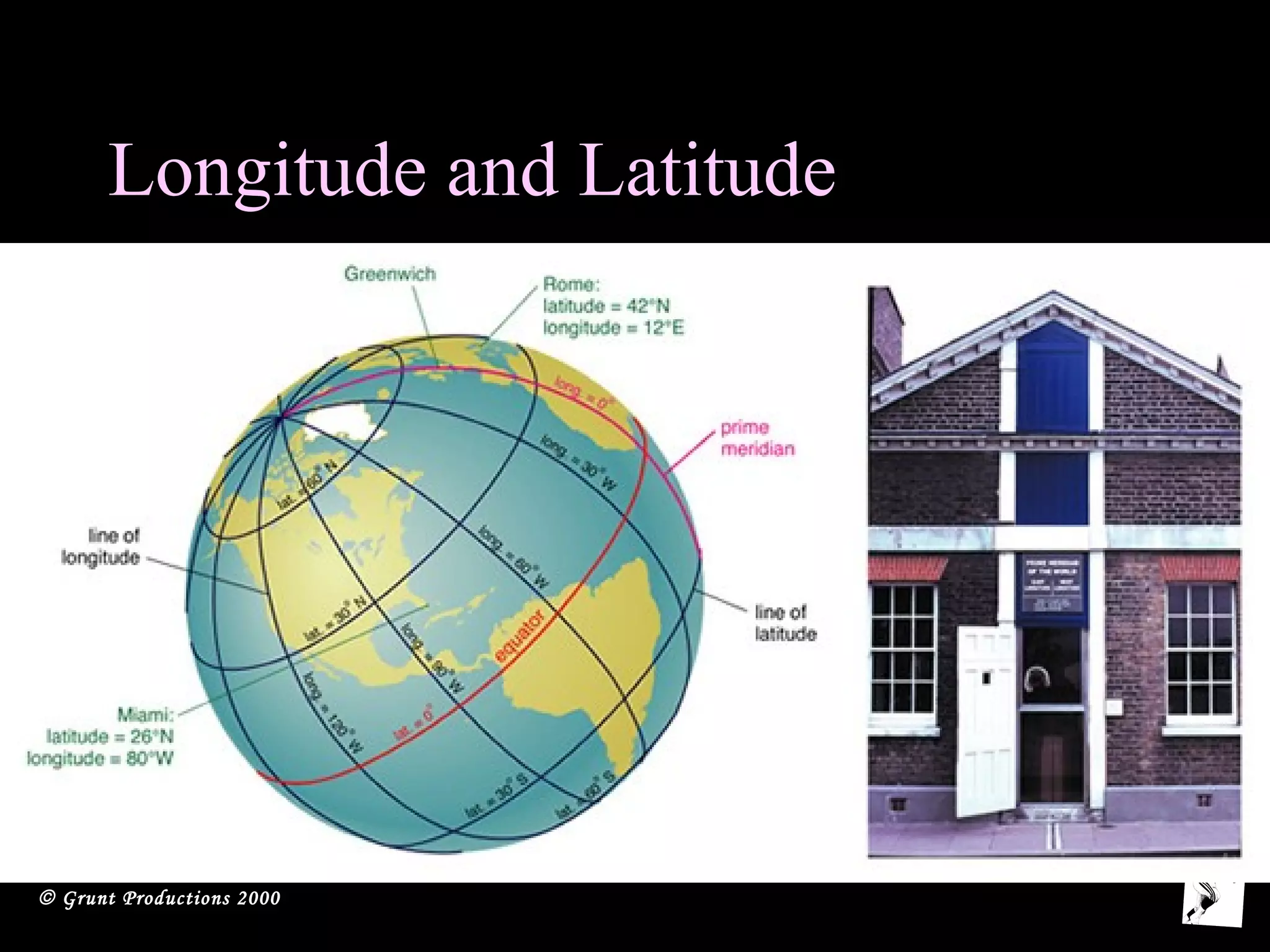 © Grunt Productions 2000
Longitude and Latitude
 