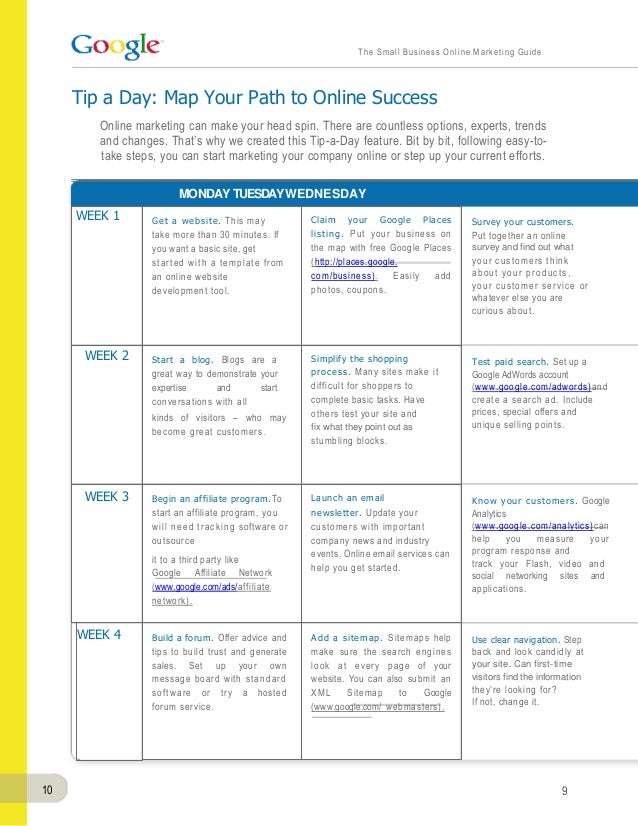 the small business online marketing google guide