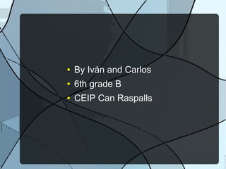 ● By Iván and Carlos
● 6th grade B
● CEIP Can Raspalls
 