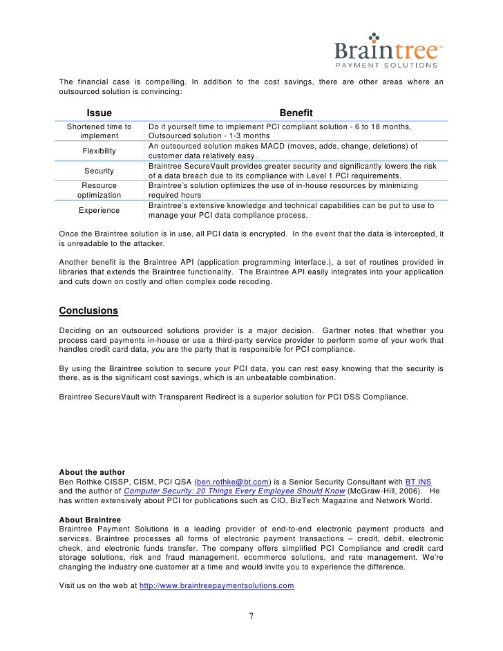 The Smart Approach To Pci Dss Compliance Braintree White Paper