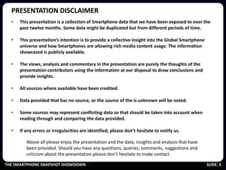 PRESENTATION DISCLAIMER
  •   This presentation is a collection of Smartphone data that we have been exposed to over the
 ...