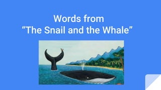 Words from
“The Snail and the Whale”
 