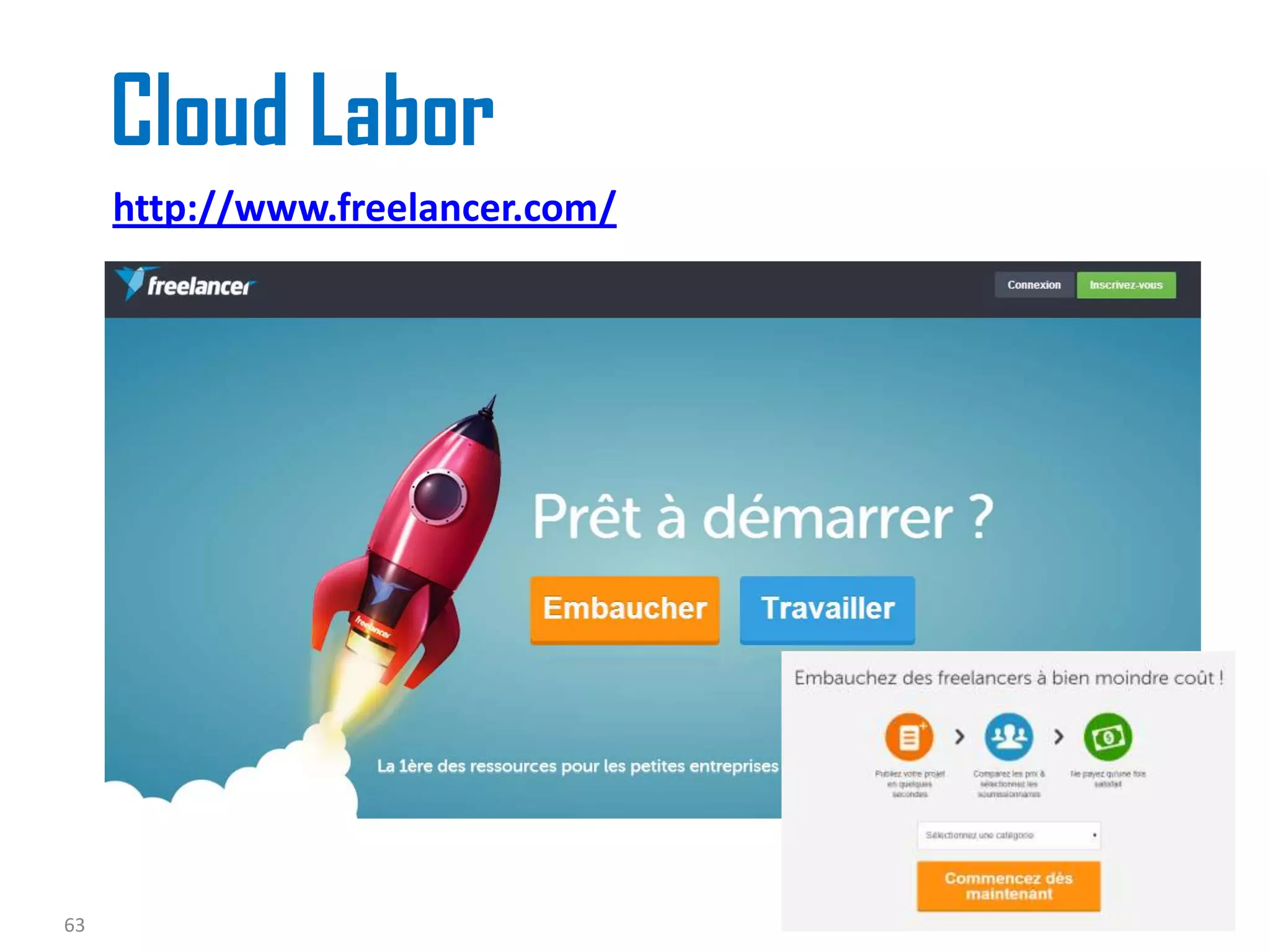 Cloud Labor
http://www.freelancer.com/
63
 